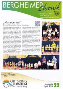 Presseartikel Bergheimer Chronik, 15. April 2019